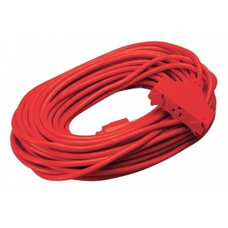 SOUTHWIRE Coleman Cable 100ft. 14-3 Red 3-Outlet Round Red Extension Cord  04219 4219